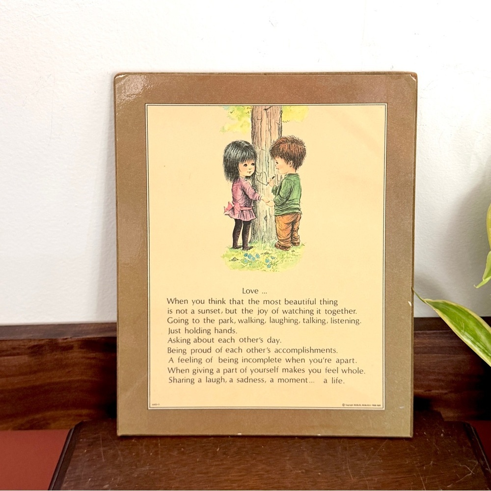 Love… by Fran Mar Vintage Poem 1970’s Wall Hanging Plaque Couple Romantic Art